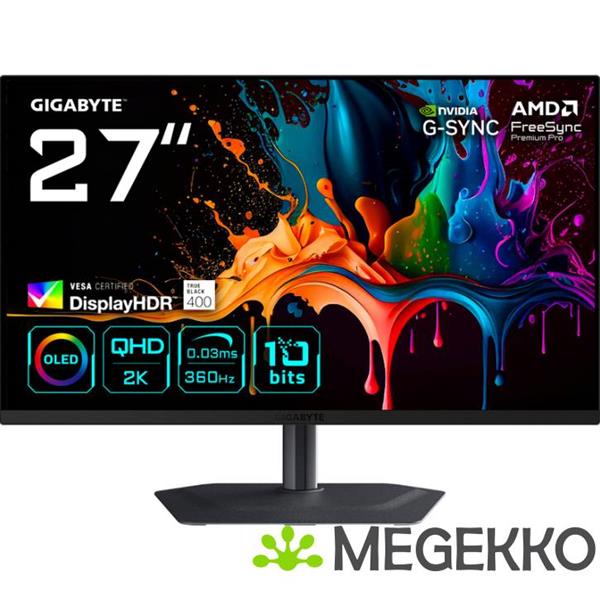 Grote foto gigabyte mo27q3 27 quad hd 360hz qd oled gaming monitor computers en software overige computers en software