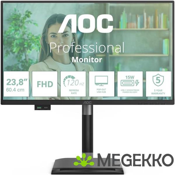Grote foto aoc 24p4u 23.8 120hz full hd ips monitor computers en software overige computers en software