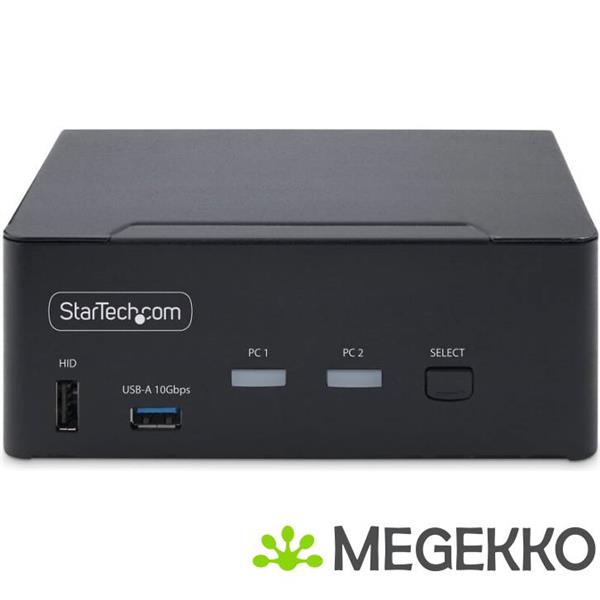 Grote foto startech.com 2 port dual monitor displayport kvm switch 8k 60hz 4k 144hz dp 1.4 2x usb 10gbps p computers en software netwerkkaarten routers en switches