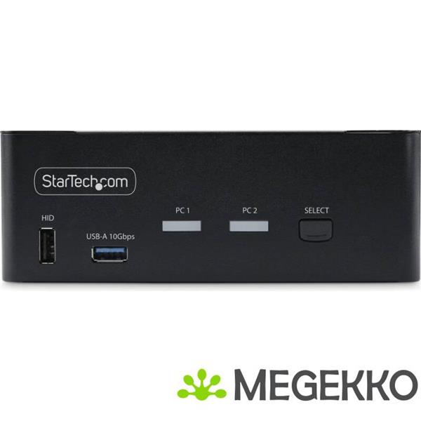 Grote foto startech.com 2 port dual monitor displayport kvm switch 8k 60hz 4k 144hz dp 1.4 2x usb 10gbps p computers en software netwerkkaarten routers en switches