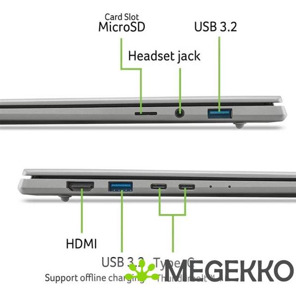 Grote foto acer swift 16 ai sf16 71t 95gr sf16 71t intel core ultra x9 oled laptop 32 1 computers en software overige computers en software