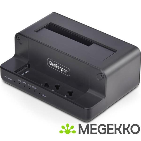 Grote foto startech.com m.2 nvme naar 2.5 3.5 sata drive duplicator dual bay standalone ssd cloner copier en computers en software overige computers en software