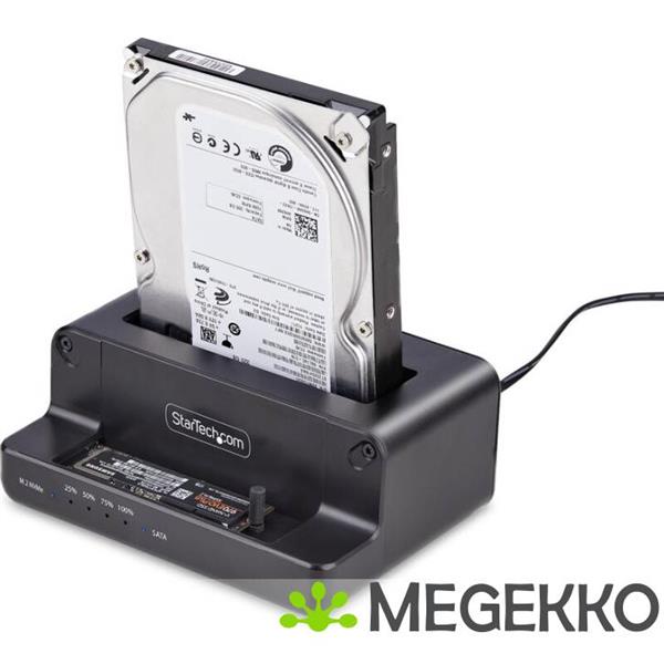 Grote foto startech.com m.2 nvme naar 2.5 3.5 sata drive duplicator dual bay standalone ssd cloner copier en computers en software overige computers en software