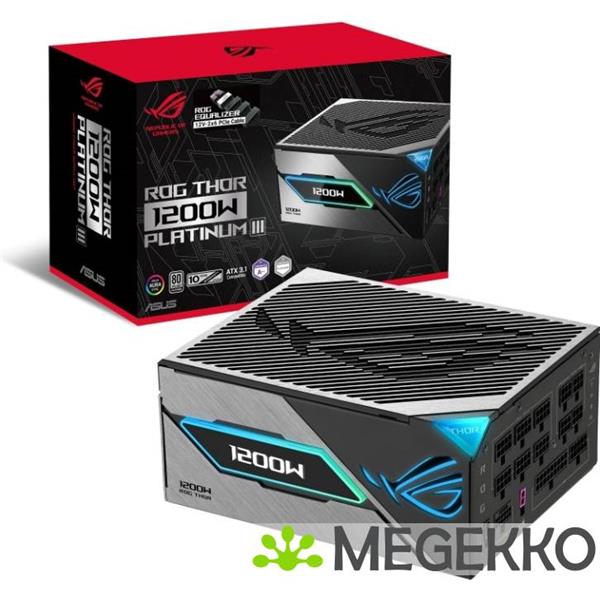 Grote foto asus rog thor 1200p3 gaming e power supply unit 1200 w 24 pin atx atx zwart computers en software overige