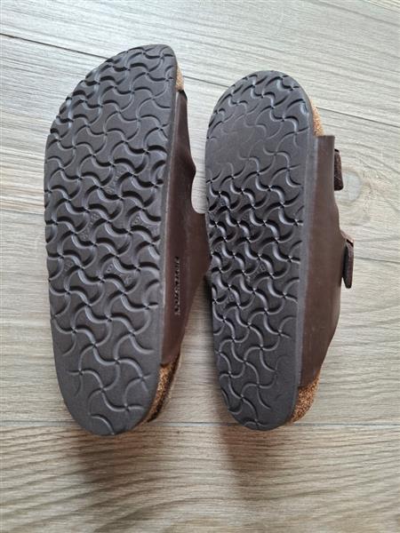 Grote foto birkenstock arizona slippers in bruin leder 43 kleding heren slippers