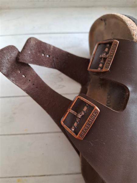 Grote foto birkenstock arizona slippers in bruin leder 43 kleding heren slippers