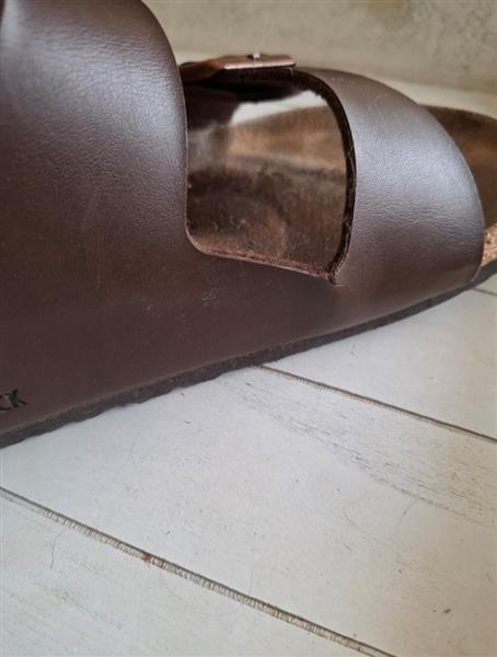 Grote foto birkenstock arizona slippers in bruin leder 43 kleding heren slippers
