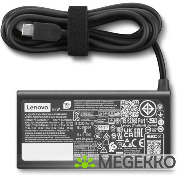 Grote foto lenovo 4x21s91187 netvoeding inverter binnen 65 w zwart computers en software overige computers en software