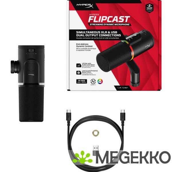 Grote foto hyperx flipcast dynamic microphone xlr usb c muziek en instrumenten overige muziek en instrumenten