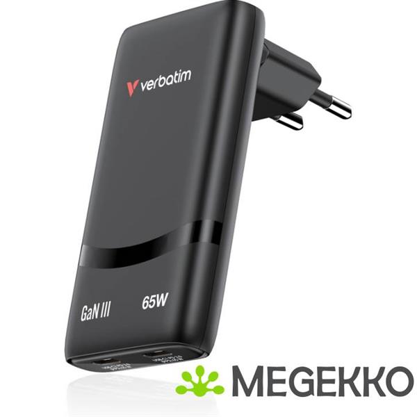 Grote foto verbatim 32354 fold n go gan 2x usb c oplader 65w computers en software overige