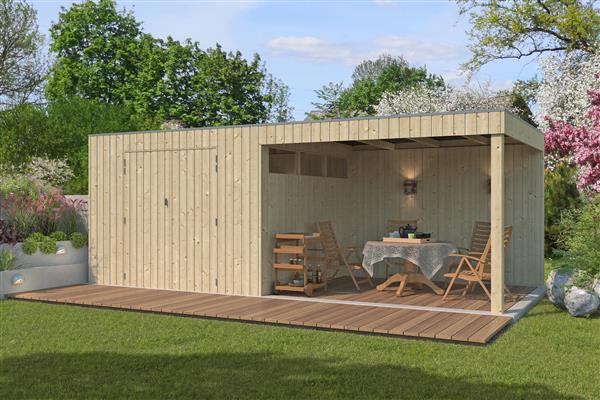 Grote foto nieuw modern tuinhuis met overkapping 8112ext300 tuin en terras tuinhuisjes en blokhutten