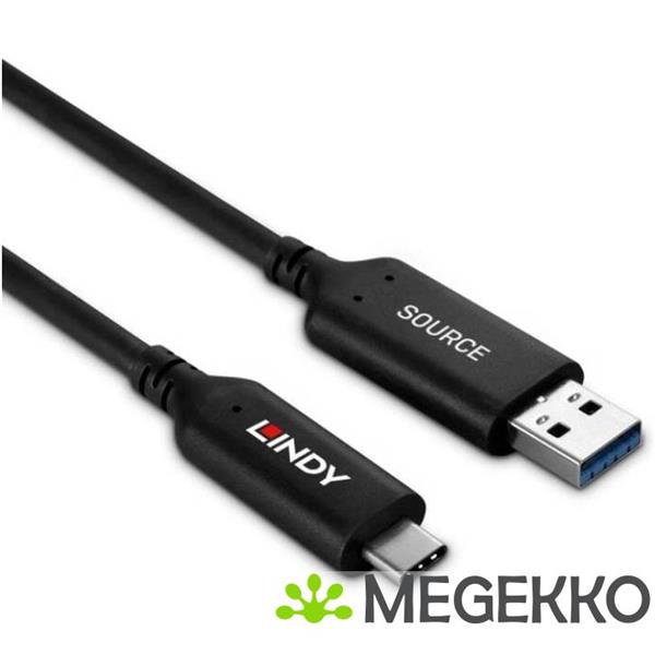 Grote foto lindy 43395 usb kabel usb 3.2 gen 1 3.1 gen 1 10 m usb a usb c zwart computers en software overige