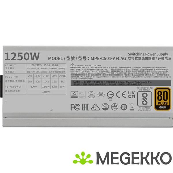 Grote foto cooler master mwe gold 1250 v2 atx 3.1 white edition computers en software overige