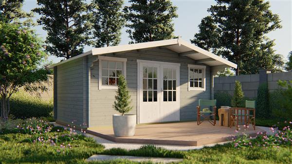 Grote foto blokhut tuinhuis karen 40 mm onbehandeld tuin en terras tuinhuisjes en blokhutten