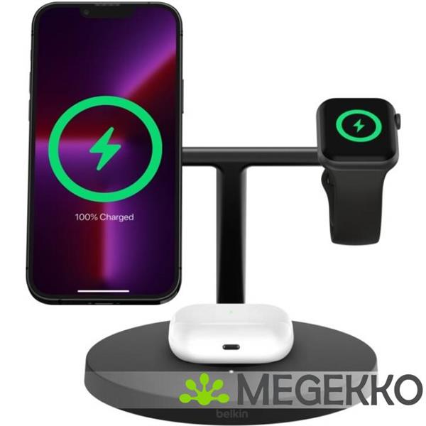 Grote foto belkin boostcharge pro hoofdtelefoons smartphone smartwatch zwart usb draadloos opladen snel oplad computers en software overige