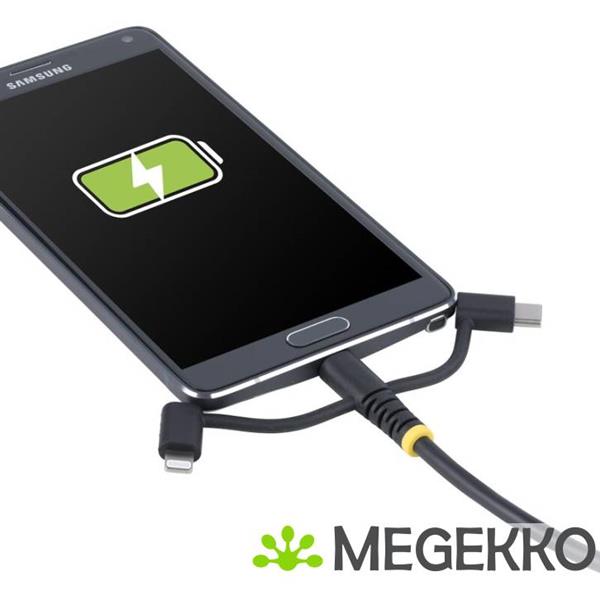 Grote foto startech.com 1m robuuste usb multi oplaadkabel usb naar lightning micro usb type c apple mfi gecer computers en software overige