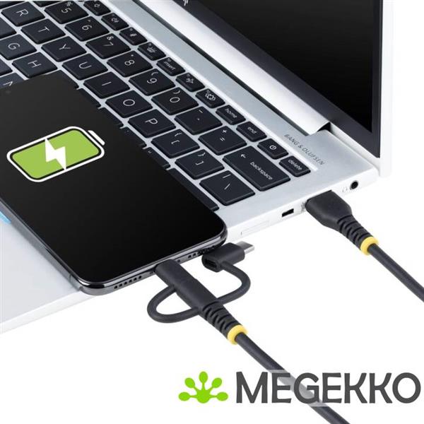 Grote foto startech.com 1m robuuste usb multi oplaadkabel usb naar lightning micro usb type c apple mfi gecer computers en software overige