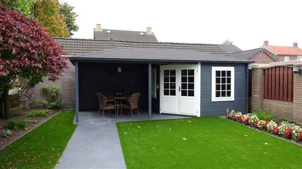 Grote foto nieuw blokhut 3055z met overkapping. tuin en terras tuinhuisjes en blokhutten