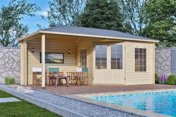 Grote foto nieuw blokhut 3055z met overkapping. tuin en terras tuinhuisjes en blokhutten