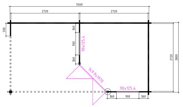 Grote foto nieuw blokhut 3055z met overkapping. tuin en terras tuinhuisjes en blokhutten