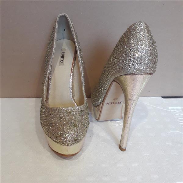 Grote foto gouden pumps paillet kleding dames schoenen