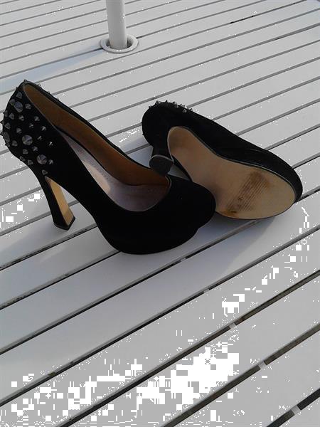 Grote foto zwarte daim pumps kleding dames schoenen