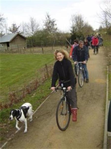 Grote foto steppen met je hond sporten fun fietsen en brommers steppen