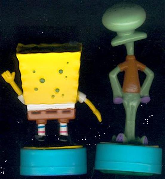 Grote foto spongebob stempelfiguur x 2 van 2001 verzamelen poppetjes en figuurtjes