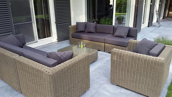Grote foto loungeset rondwicker hoekbank 15cm kussens 1799 tuin en terras tuinmeubelen toebehoren