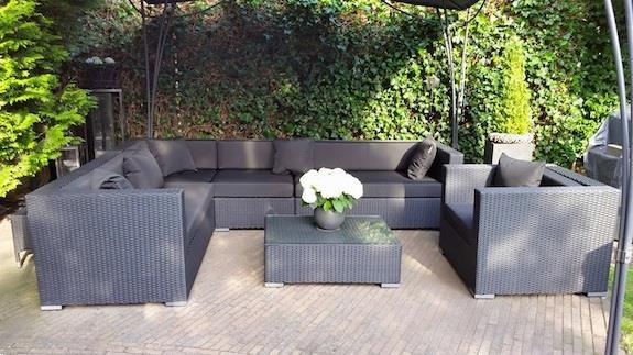 Grote foto aanbieding loungeset arbrini zwart nu 1395 tuin en terras tuinmeubelen toebehoren