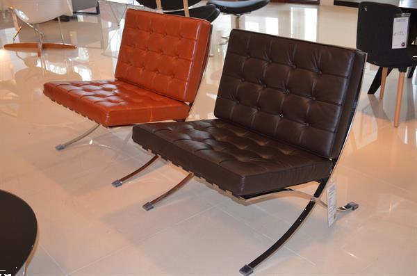 Grote foto barcelona stoel runder leder chair leer design huis en inrichting fauteuils