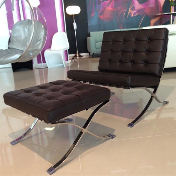 Grote foto barcelona stoel runder leder chair leer design huis en inrichting fauteuils