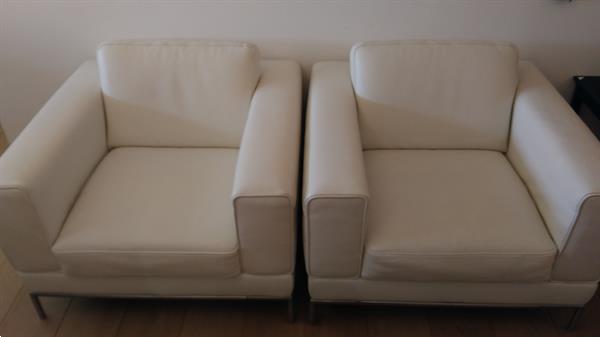 Grote foto witte zetel leer eenpersoons huis en inrichting fauteuils