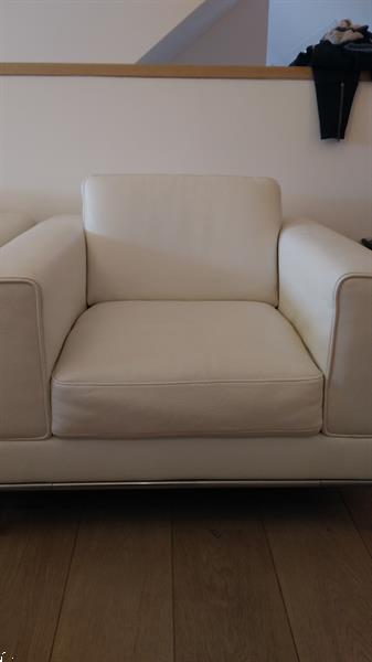 Grote foto witte zetel leer eenpersoons huis en inrichting fauteuils