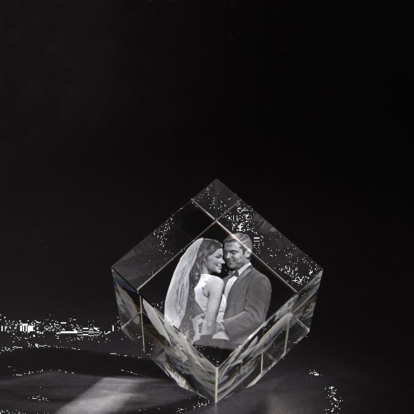 Grote foto 3d foto in glas. model kubus l antiek en kunst glas en kristal
