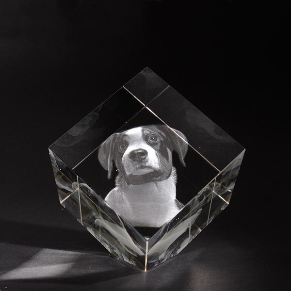 Grote foto 3d foto in glas. model kubus xl antiek en kunst glas en kristal