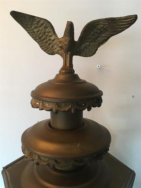 Grote foto grote originele antieke koperen koetslamp met adelaar inclus antiek en kunst curiosa en brocante