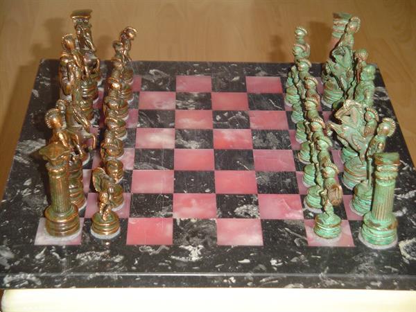 Grote foto schaakbord antiek en kunst antiek speelgoed