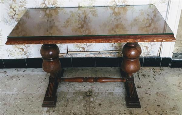 Grote foto houten salontafel met glazen blad huis en inrichting salontafels