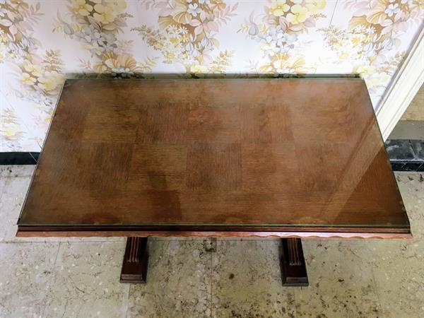 Grote foto houten salontafel met glazen blad huis en inrichting salontafels