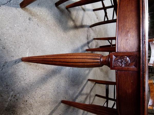 Grote foto antieke eikenhouten tafel incl. 4 stoelen antiek en kunst tafels