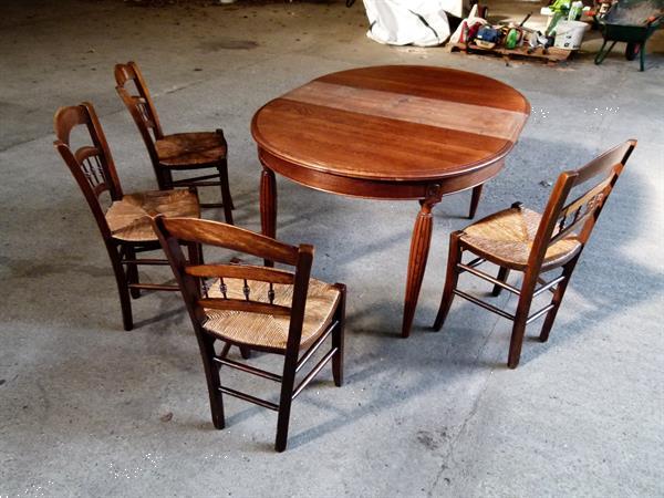 Grote foto antieke eikenhouten tafel incl. 4 stoelen antiek en kunst tafels