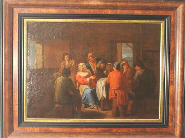 Grote foto antiek schilderij van nicolaes berchem huis en inrichting kunst