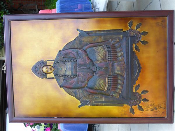 Grote foto keizer op houtenpaneel antiek en kunst decoraties