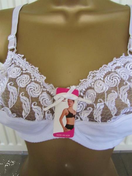 Grote foto chique witte bh met slip voor d cups kleding dames ondergoed en lingerie