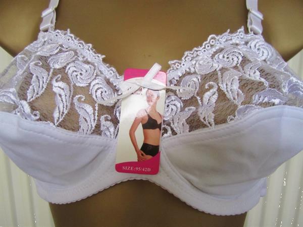 Grote foto chique witte bh met slip voor d cups kleding dames ondergoed en lingerie