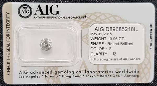 Grote foto 0.96 ct natural white diamond f color i2 sieraden tassen en uiterlijk edelstenen en kralen