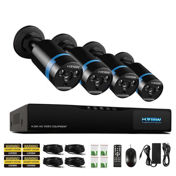 Grote foto kit 4 cameras ip hd 2mp nvr 8 ch 1080p hhd 500gb audio tv en foto videobewakingsapparatuur