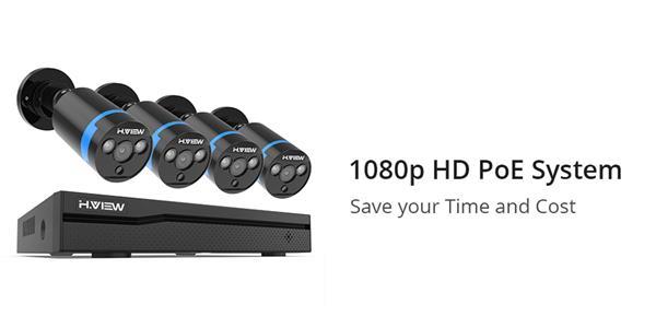 Grote foto kit 4 cameras ip hd 2mp nvr 8 ch 1080p hhd 500gb audio tv en foto videobewakingsapparatuur