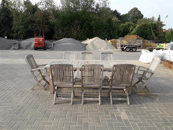 Grote foto tuintafel teak met 8 stoelen in zeer goede staat tuin en terras tuinmeubelen toebehoren